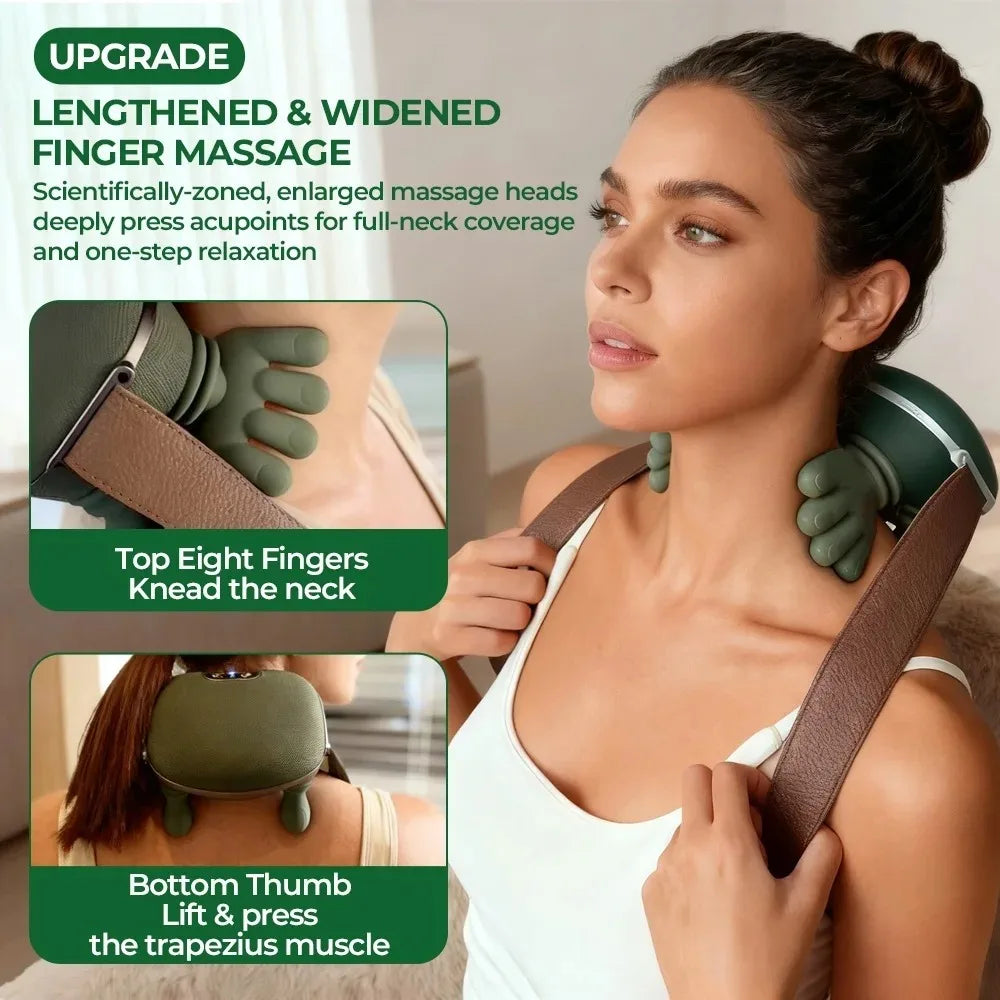 Bionic Finger Neck and Shoulder Massager with 4D Kneading