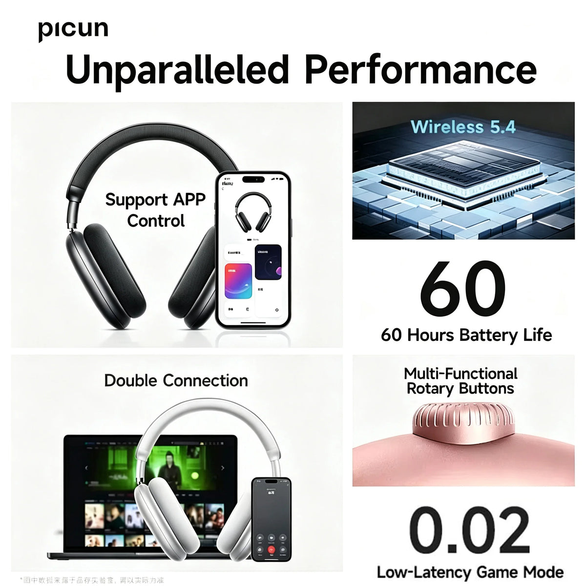 Picun F8 Pro ANC Headphones Featuring 3D Spatial Audio
