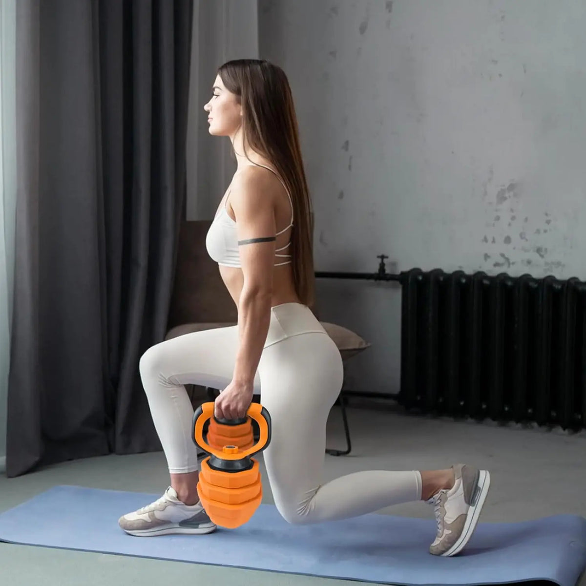 HiMISS 4 In 1 Adjustable Dumbbell And Kettlebell Converter Set