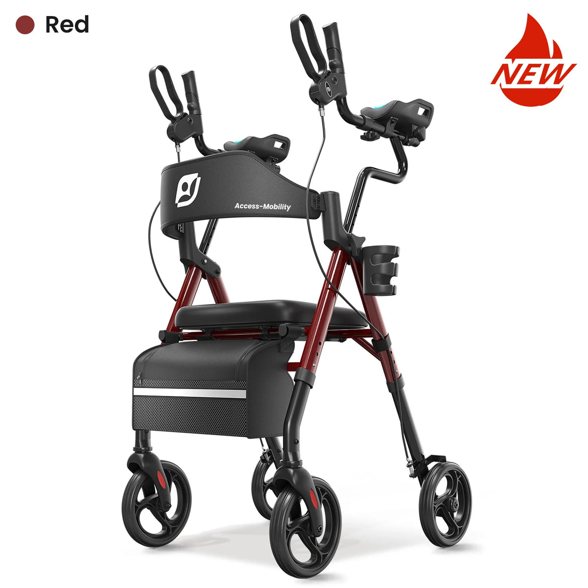 Maidesite Foldable Upright Walker With Padded Seat And Backrest