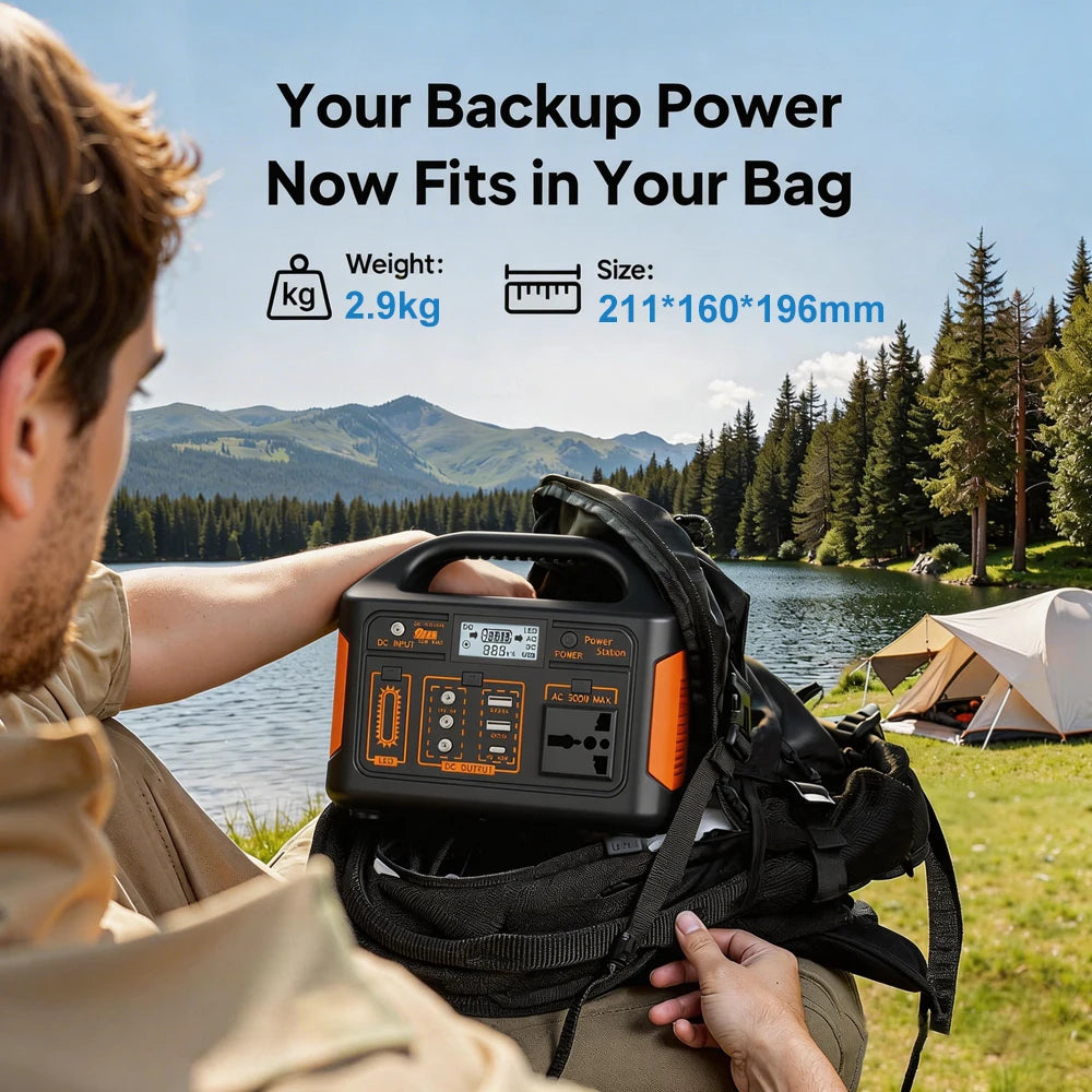 GaiaRay Portable Power Station With LiFePO4 Battery Emergency Backup
