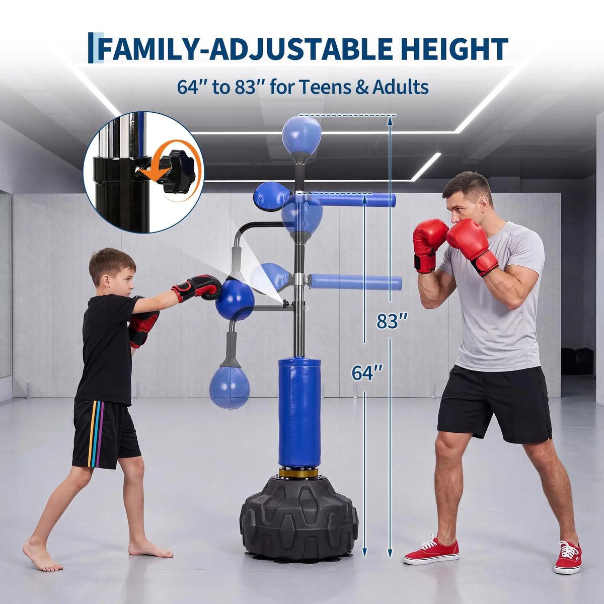 Freestanding Boxing Bar With Swivel And Speed Balls For Training