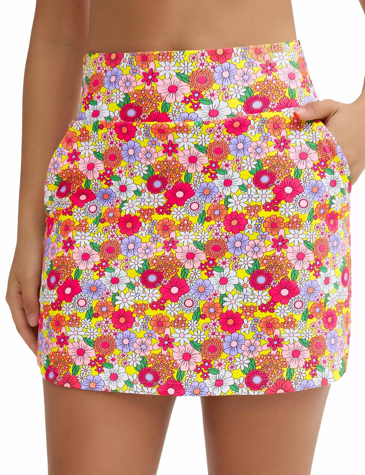 The Gym People Women High Waist Athletic Split Skort
