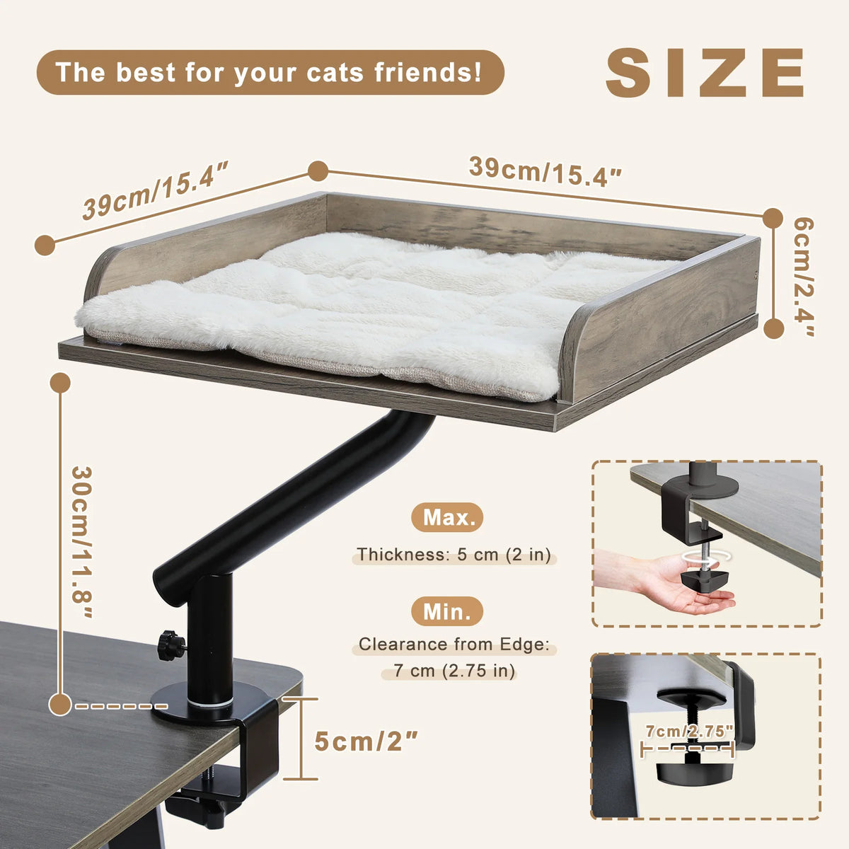 Pawz Road Adjustable Rotatable Cat Desk Bed And Hammock