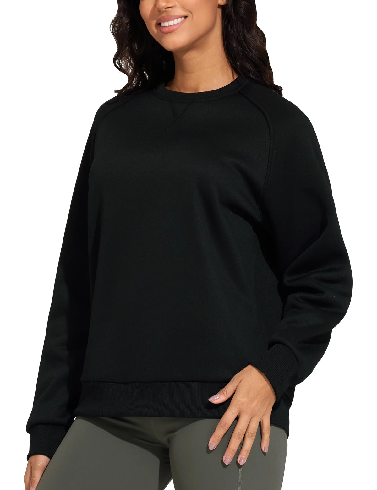 THE GYM PEOPLE Women's Long Sleeve Fleece Crewneck Sweatshirt