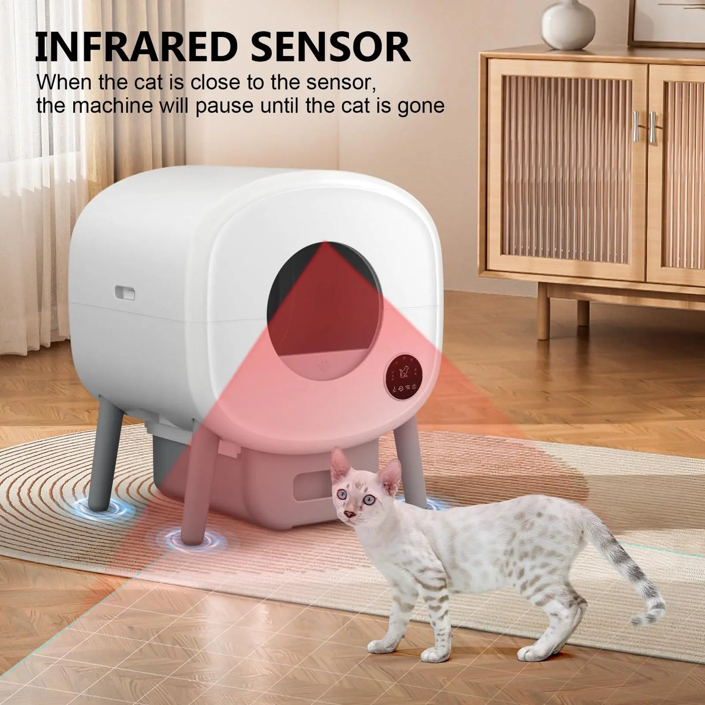 Smart Automatic Cat Litter Box With App Control And Safety