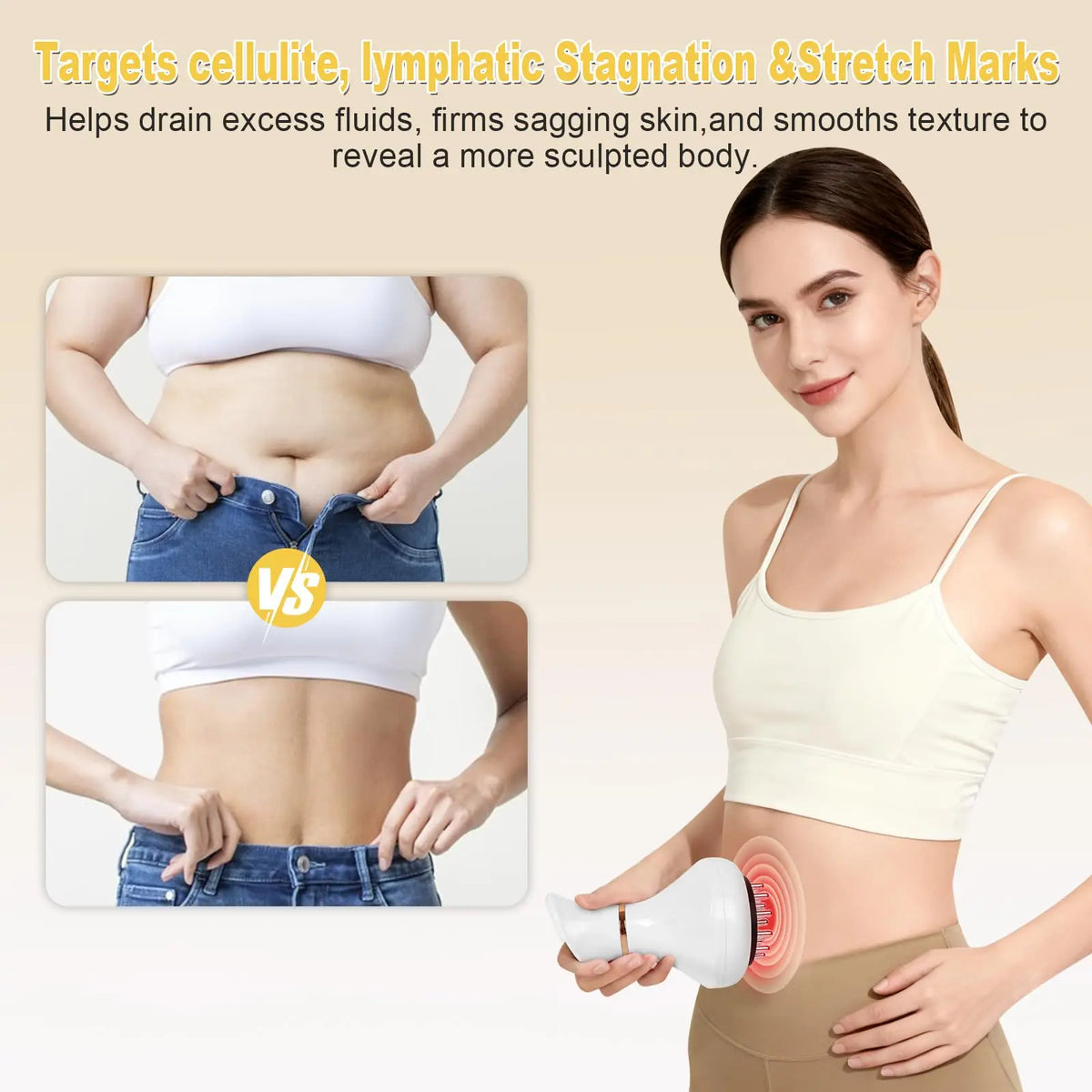 Jitesy Cordless Lymphatic Drainage Massager For Cellulite Relief