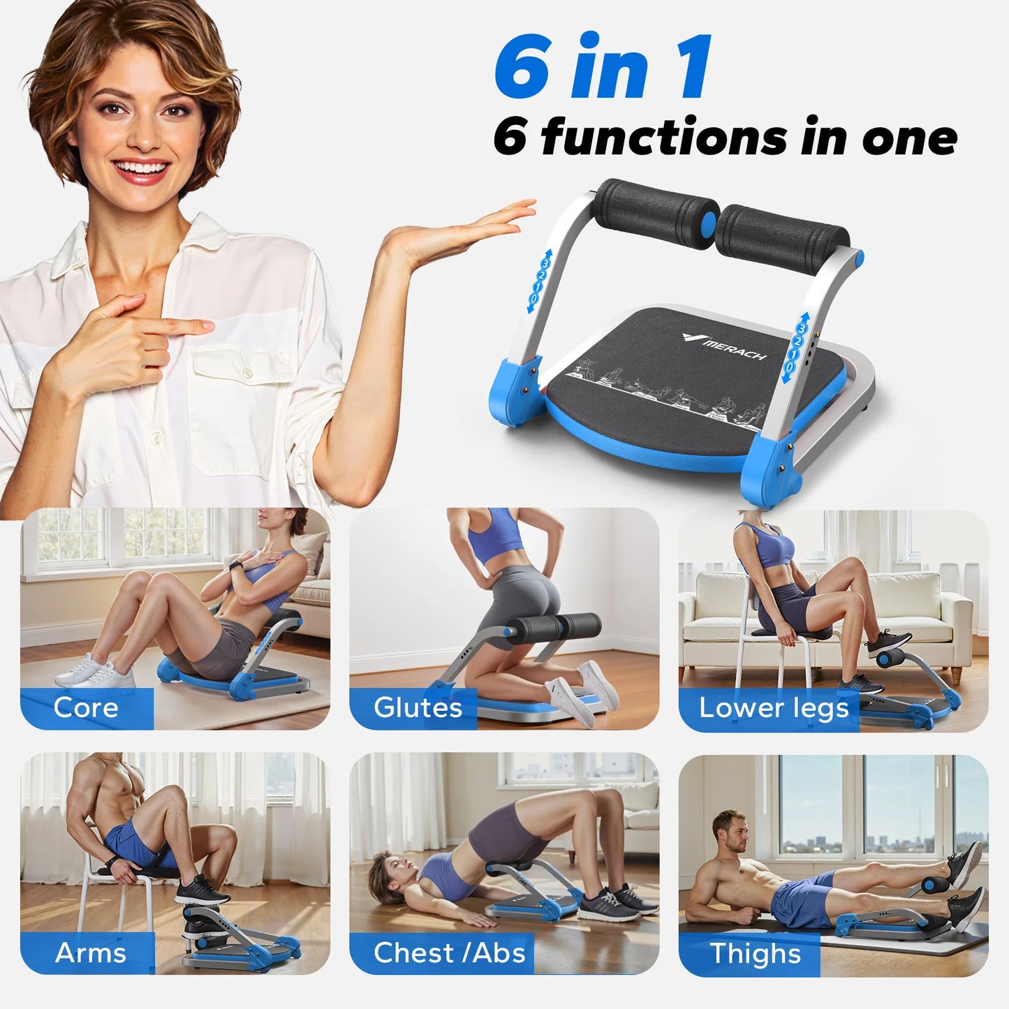 Merach Automatic Rebound Ab Crunch Machine For Core Workouts