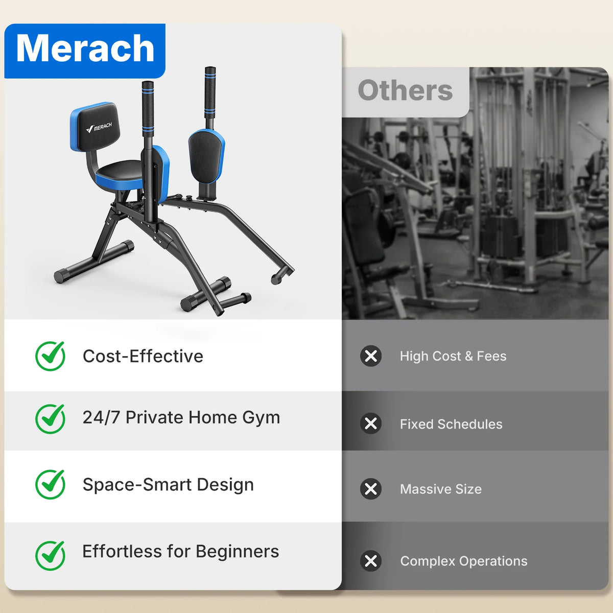 MER Hip Abductor Machine for Glutes and Outer Thighs