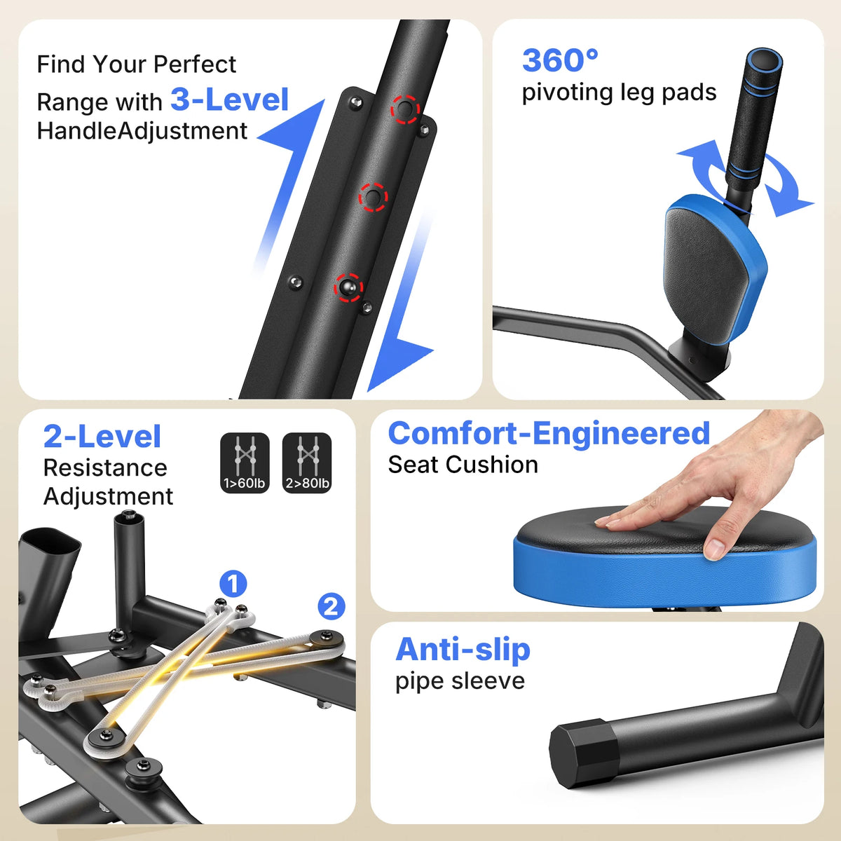 MER Hip Abductor Machine for Glutes and Outer Thighs