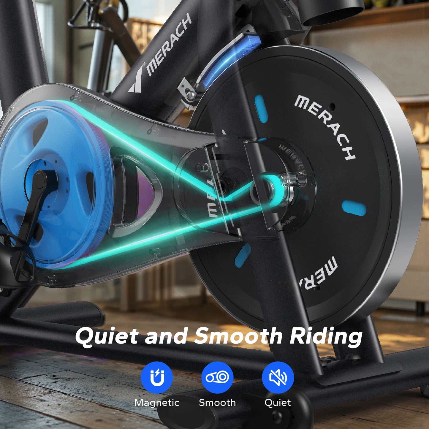 Merach Magnetic Stationary Cycling Exercise Bike With Bluetooth App Support