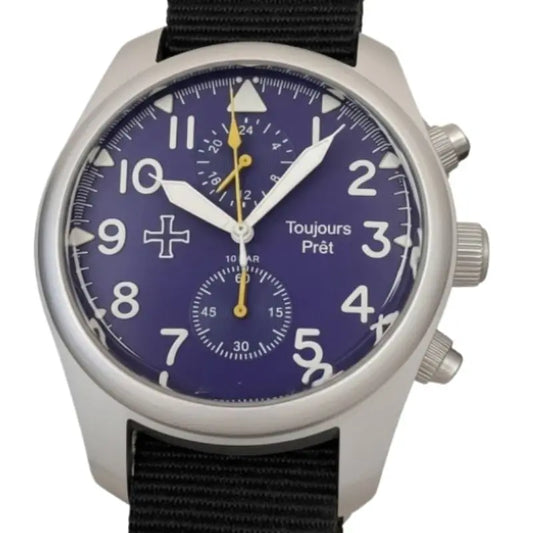 Dual Time GMT Military Field Watch With Durable Nylon Strap
