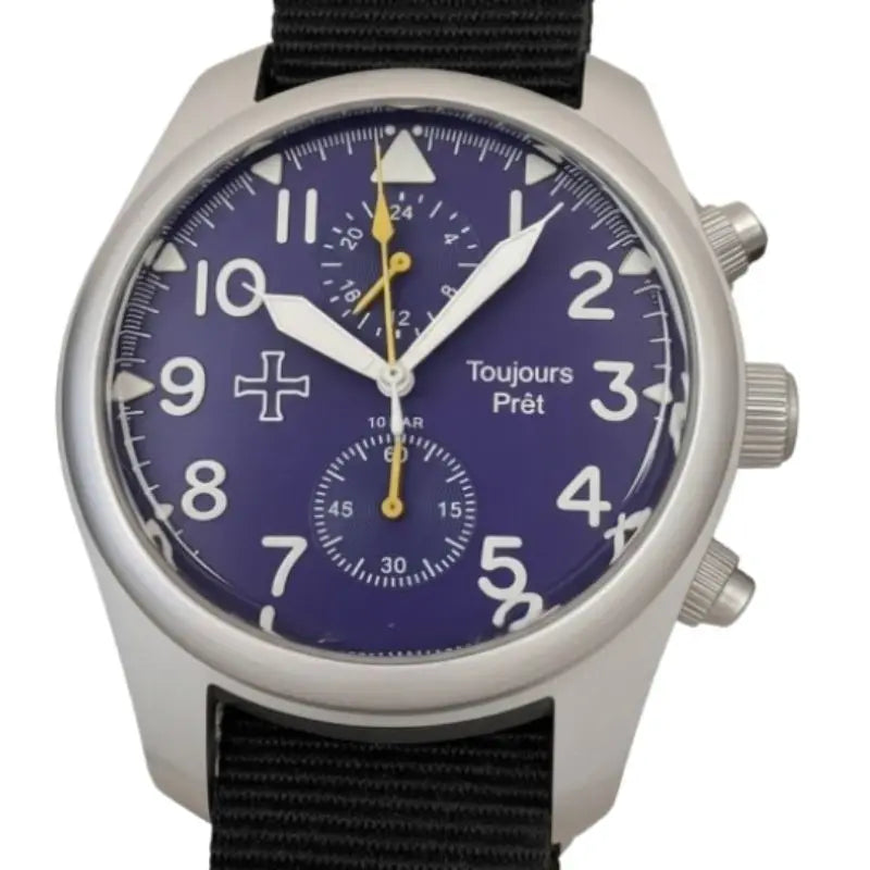 Dual Time GMT Field Watch With Nylon Band Steel Case