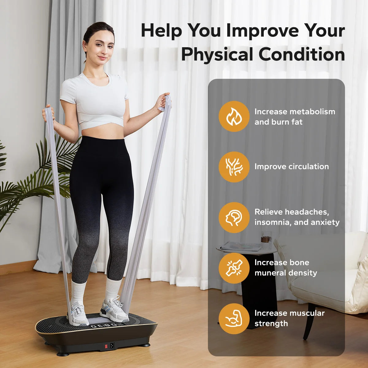 Merach Digital Vibration Plate Exercise Machine For Fitness Workouts