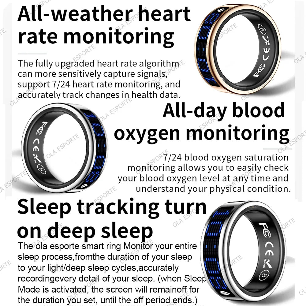 Ola Esporte Smart Ring With Tasbeeh Counter And Health Tracking