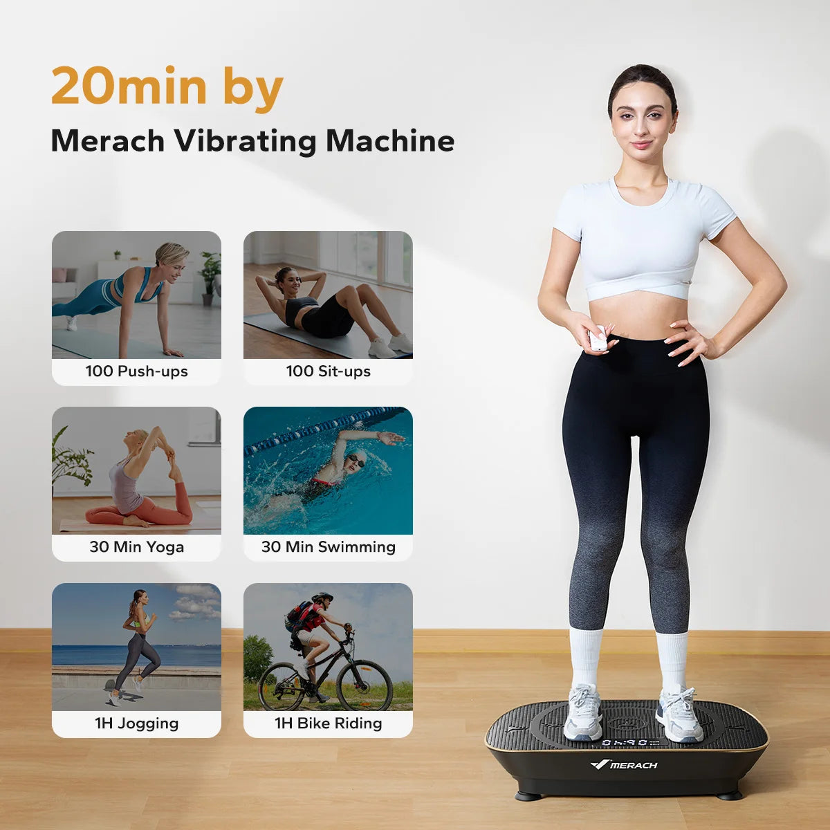 Merach Digital Vibration Plate Exercise Machine For Fitness Workouts