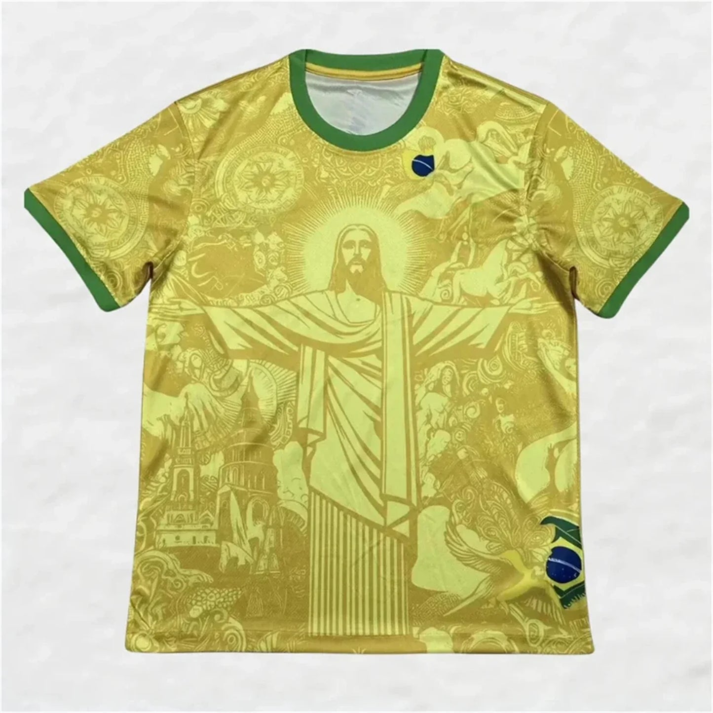 Brazil Jesus Football Training Jersey Quick Dry Polyester Top