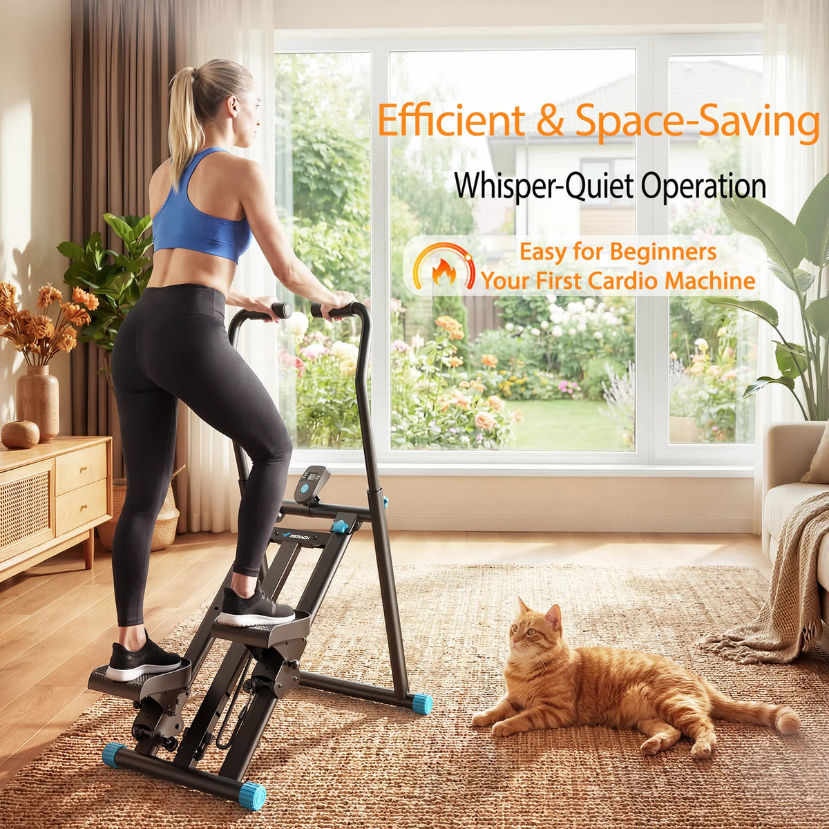 Merach Foldable Stair Stepper With Adjustable Silent Home Fitness Exerciser