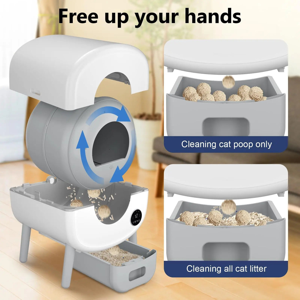 Smart Automatic Cat Litter Box With App Control And Safety
