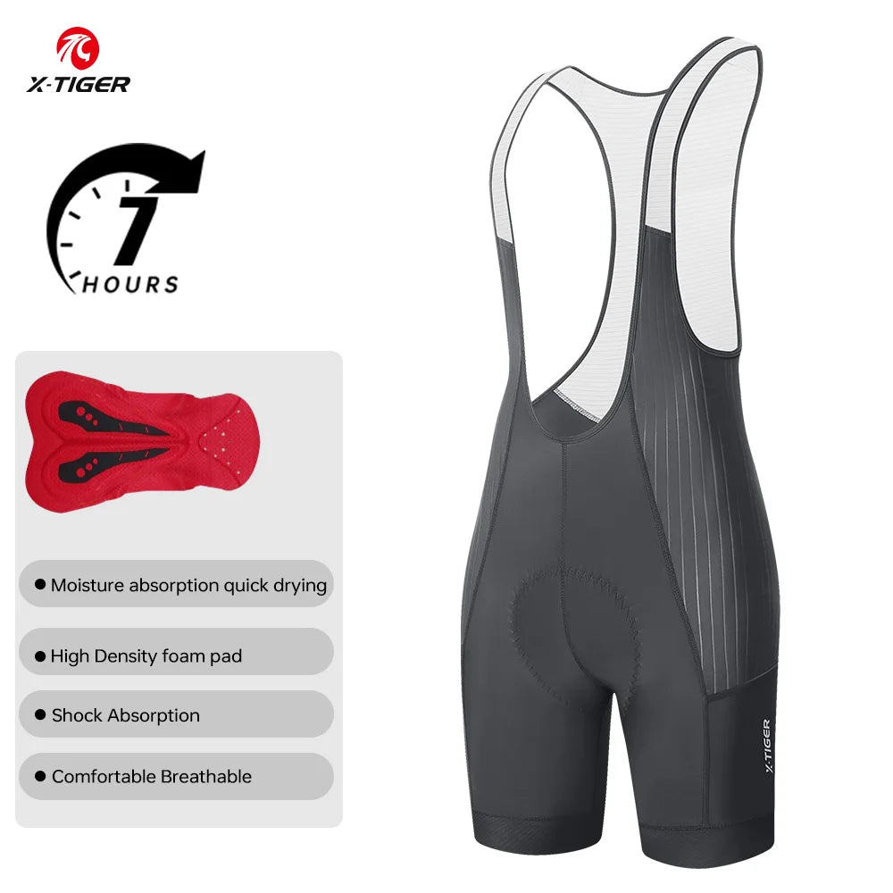 X-TIGER Men's Padded Cycling Bib Shorts for Long Distance Rides