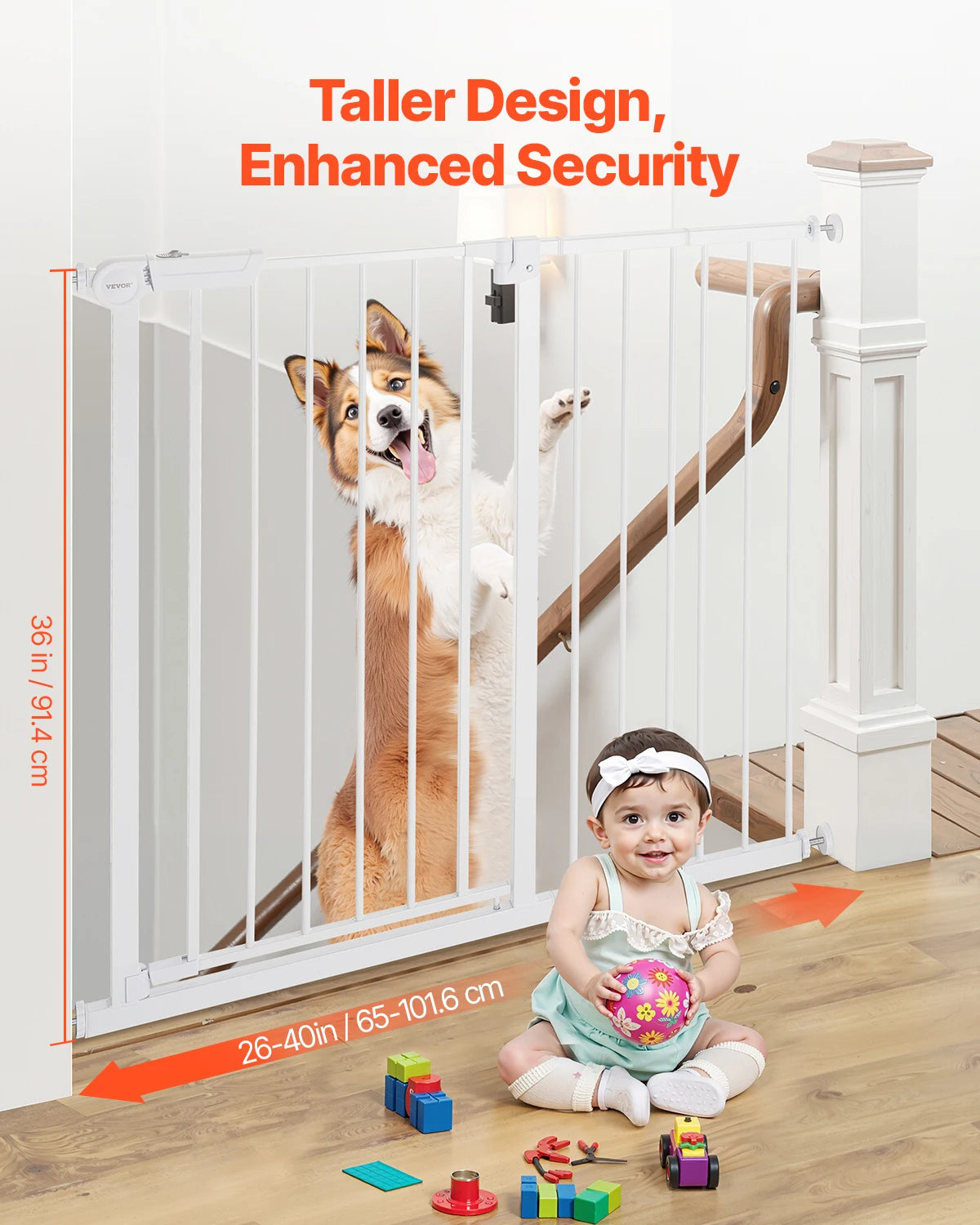 SucceBuy Pressure Mount Baby Pet Safety Gate For Doorways