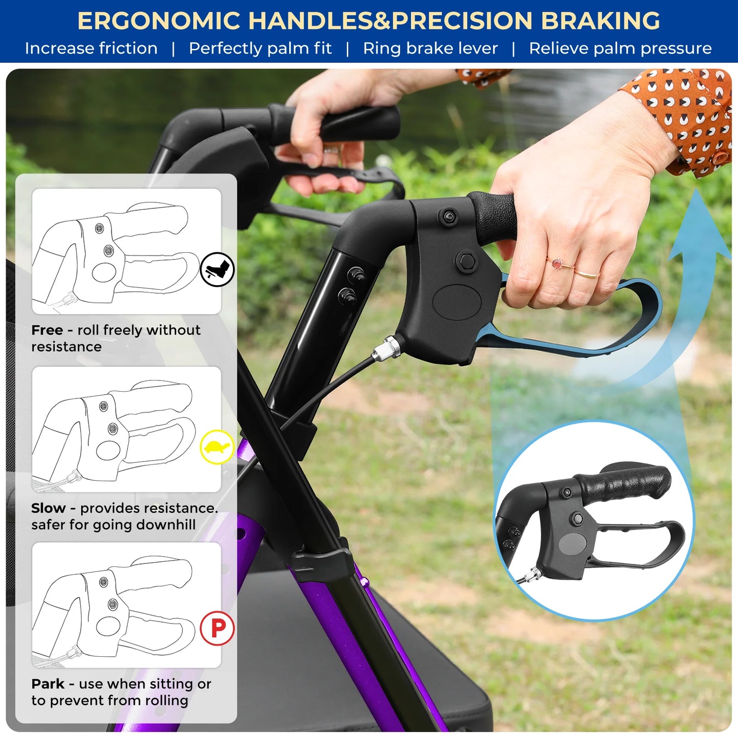 Adjustable Two In One Rolling Walker Wheelchair Combo With Brakes