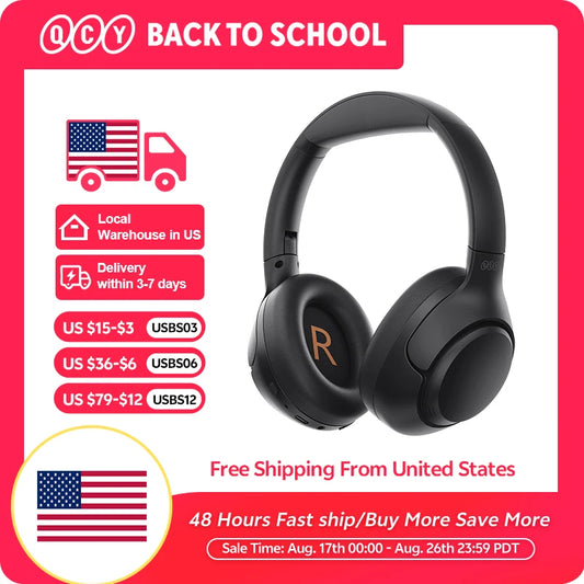 QCY H3 Wireless Headphones With Hybrid Active Noise Cancellation Technology