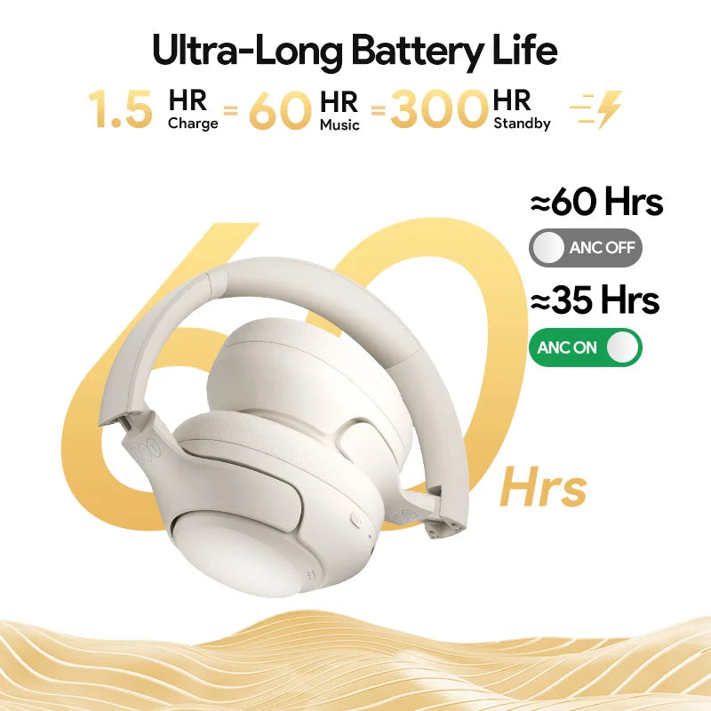 QCY H3 Over Ear Headphones With Hybrid Noise Cancellation