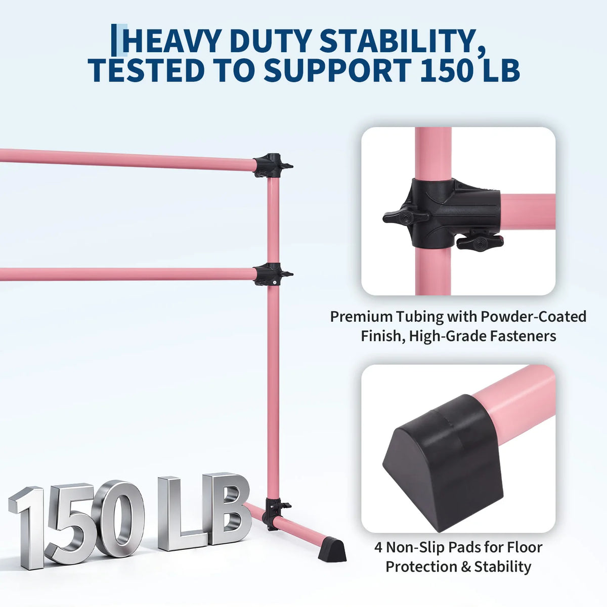 Freestanding Adjustable Ballet Barre for Dance Practice Pilates and Stretching