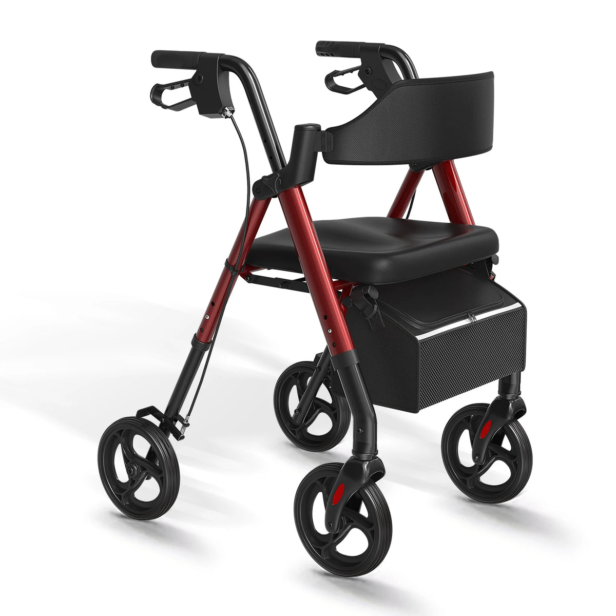 MAIDESITE Foldable Rollator Walker With Comfortable Seat And Large Wheels
