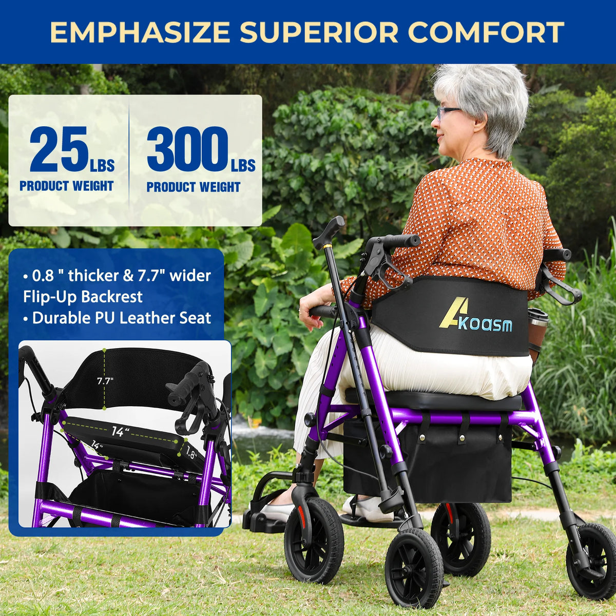 Adjustable Two In One Rolling Walker Wheelchair Combo With Brakes