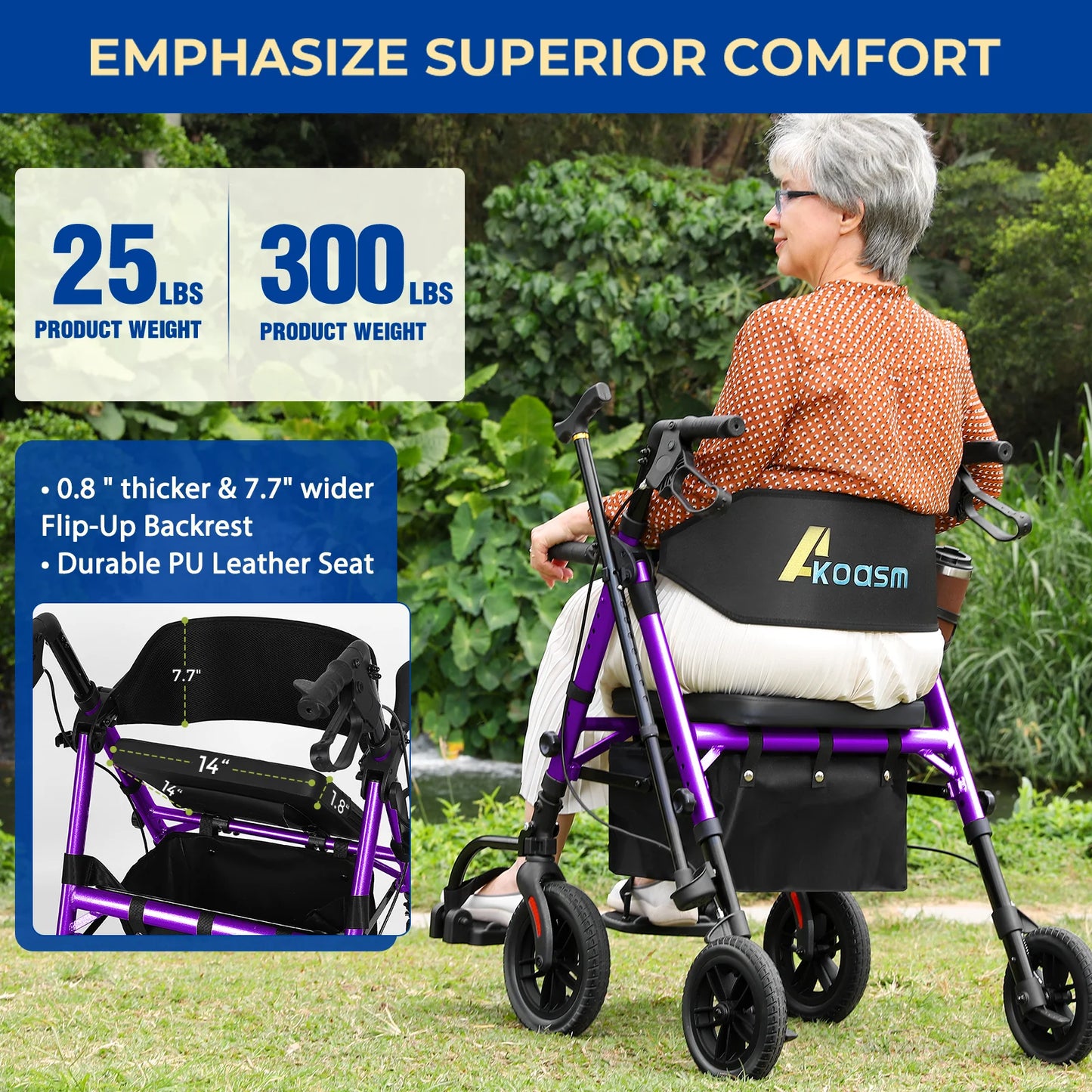 Lightweight 2 In 1 Adjustable Walker Wheelchair Combo With Brakes