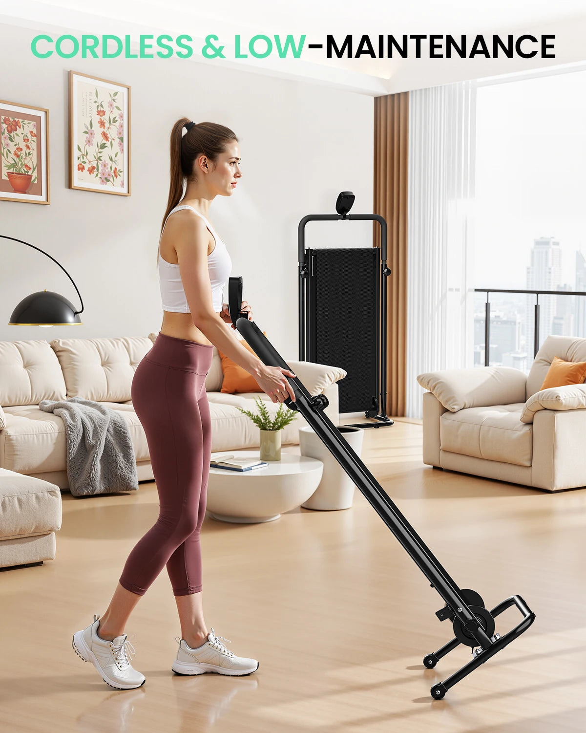 AKLUER Manual Treadmill With Dual Flywheel And Fixed Incline