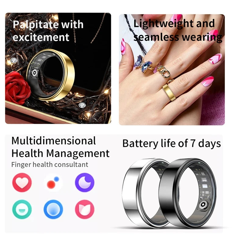 Smart Ring Health And Fitness Tracker With Heart Rate Monitoring
