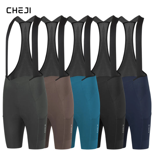 Cheji Men Cycling Bib Shorts Seamless Quick Drying Breathable Fabric