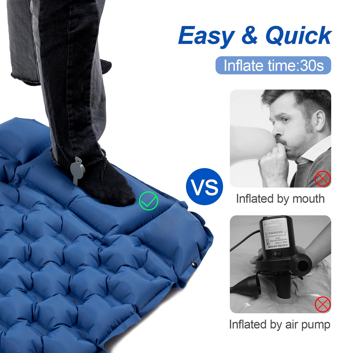 Waterproof Ultralight Air Mattress With Pillow And Pump Camping Insulated