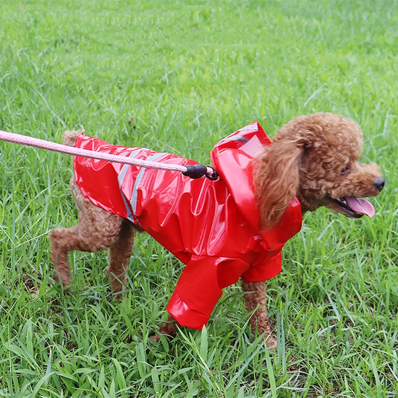 Reflective Waterproof PU Dog Raincoat For Small Cats Puppies