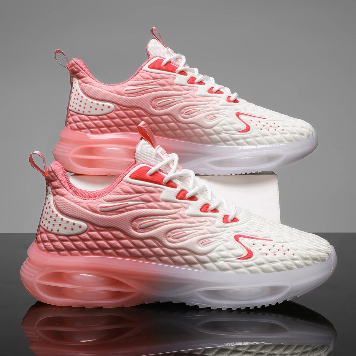Lightweight Breathable Mesh Lace Up Casual Running Shoes