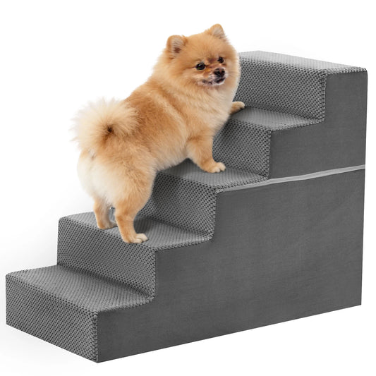 Foam Dog Stairs Ramp With Curved Steps Indoor Pet Safety