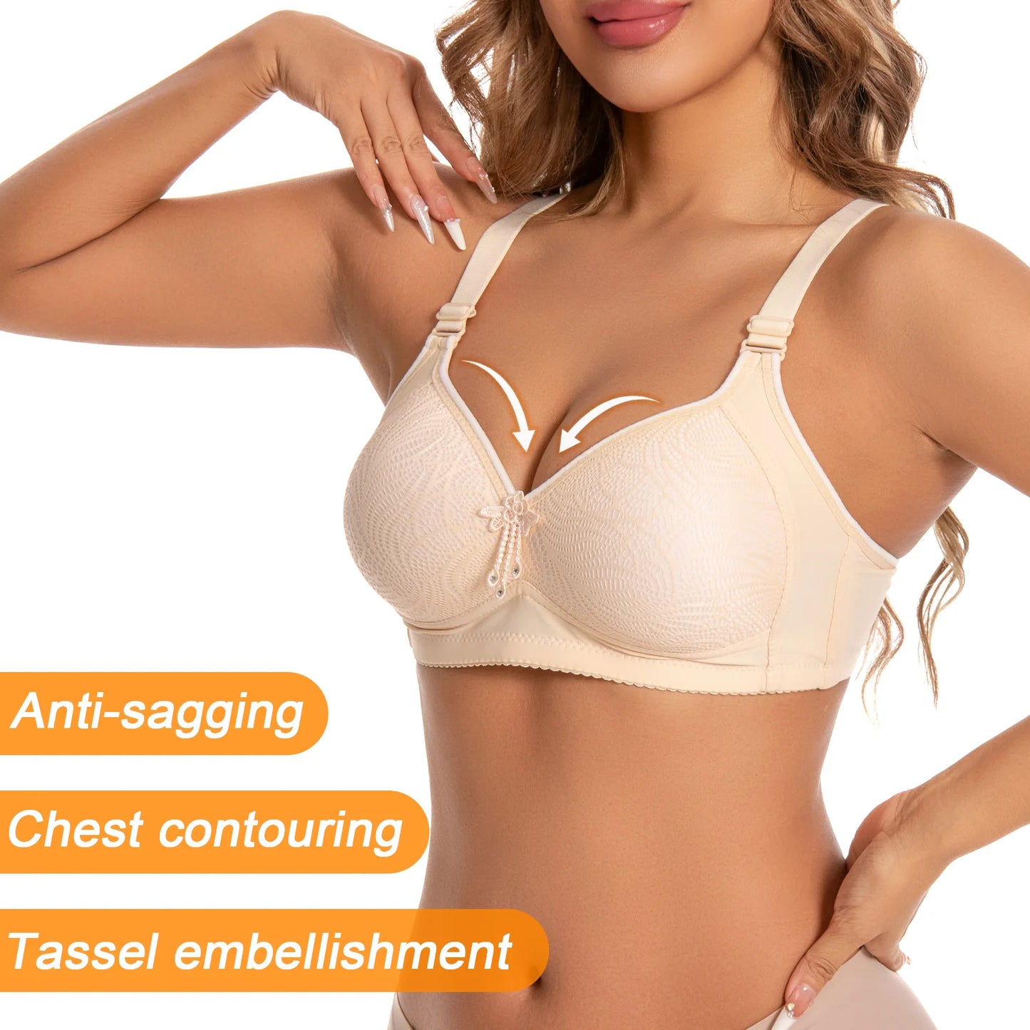 Womens Lace No Underwire Padded Bras With Adjustable Straps