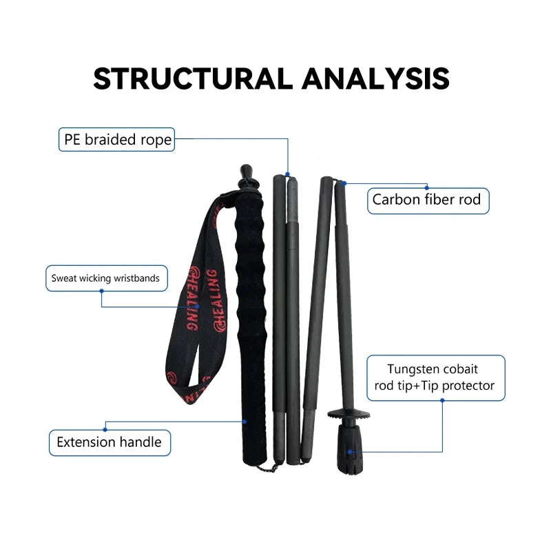 OKHEALING Carbon Fiber Foldable Trekking Poles For Hiking and Travel