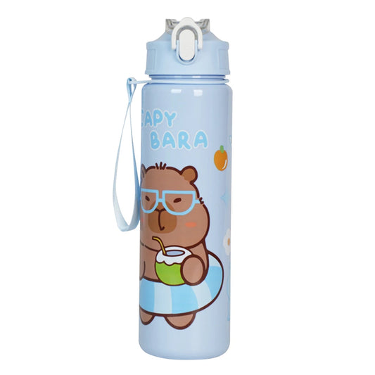 Capybara Travel Water Bottle With Straw And Secure Handle
