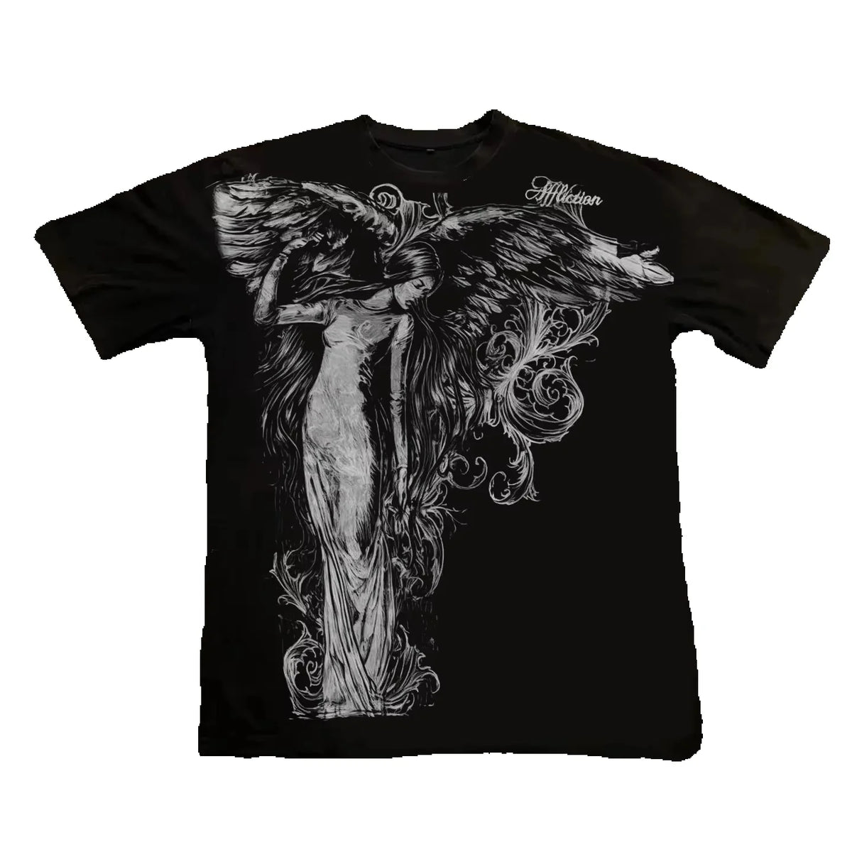 Classic Y2K Gothic Style T-shirt Print Oversized T Shirt High Street Shirts Gothic Round Neck Cotton Tops New Mens Women T Shirt