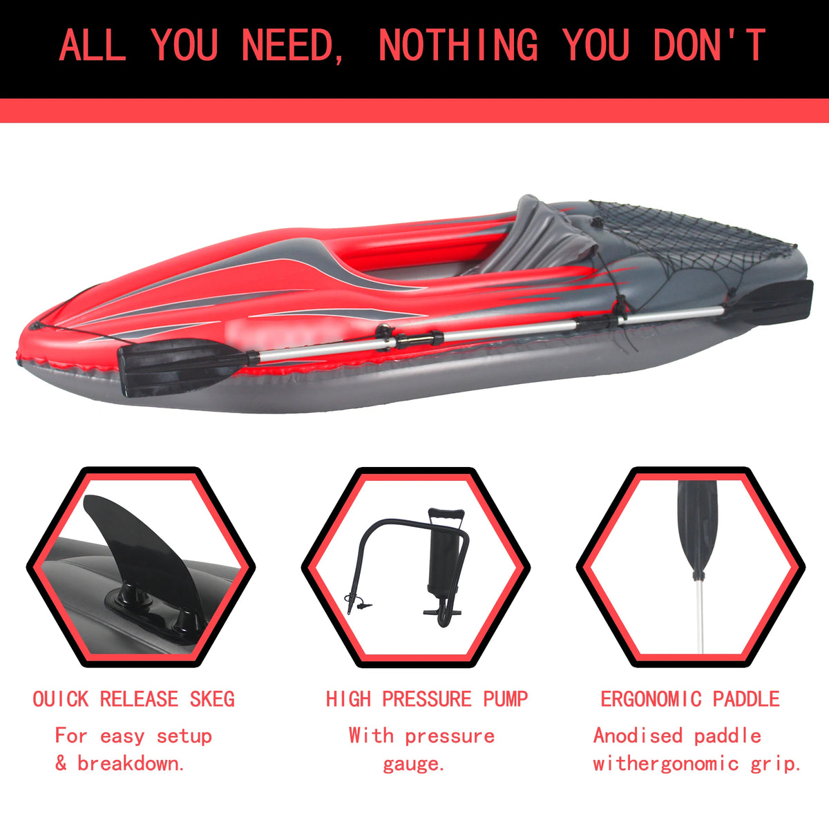 HHSJZWCY Inflatable Fishing Kayak With Pump And Paddles