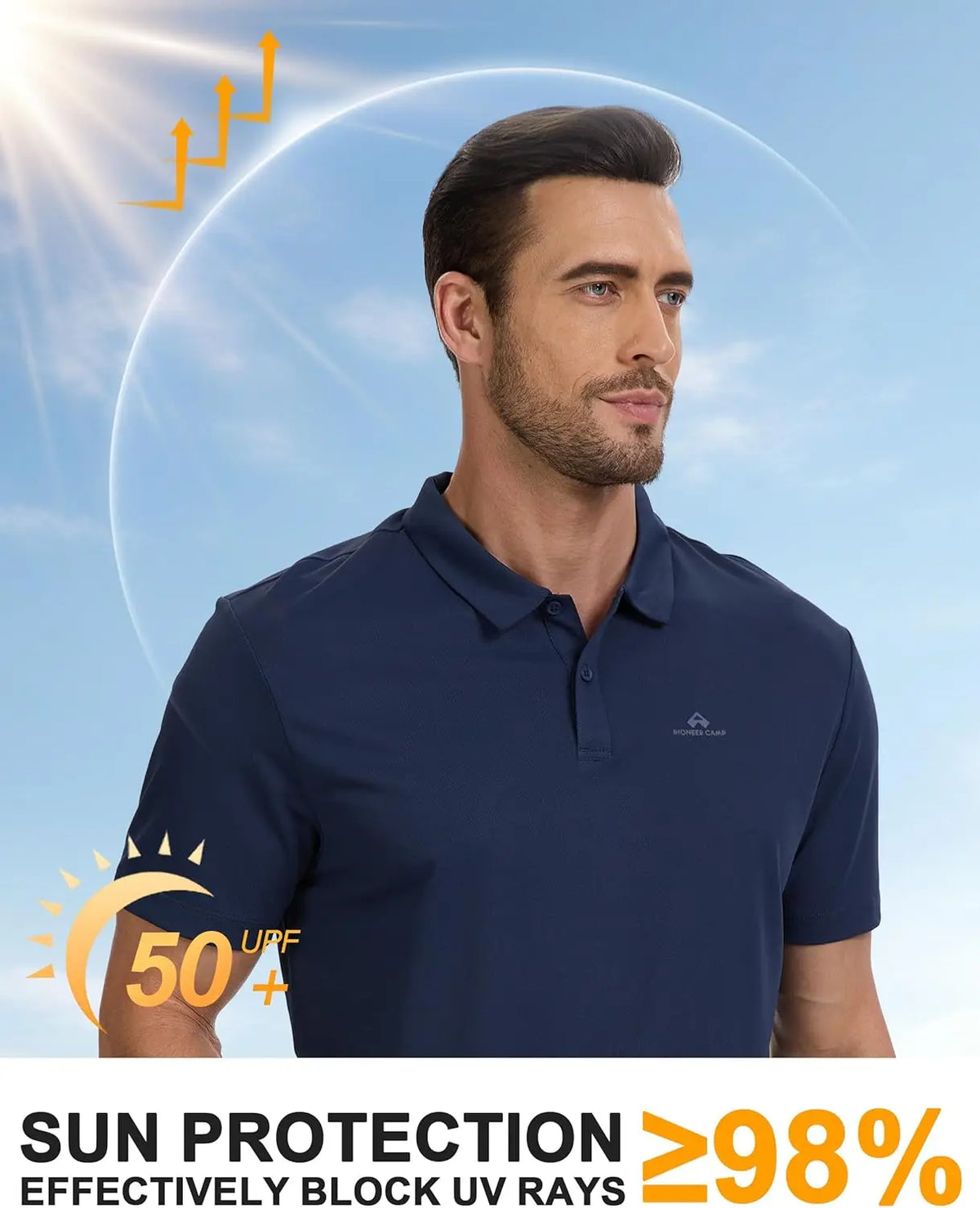 Pioneer Camp Men's UPF 50 Performance Golf Polo Shirt