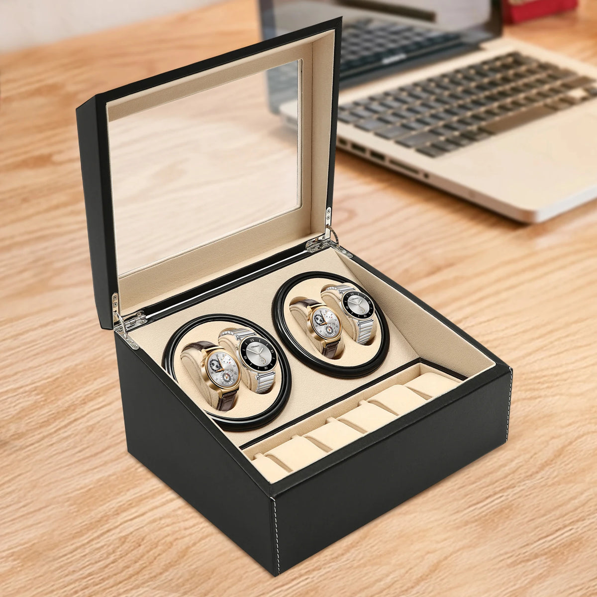 Automatic Watch Winder and Jewelry Display Storage Case