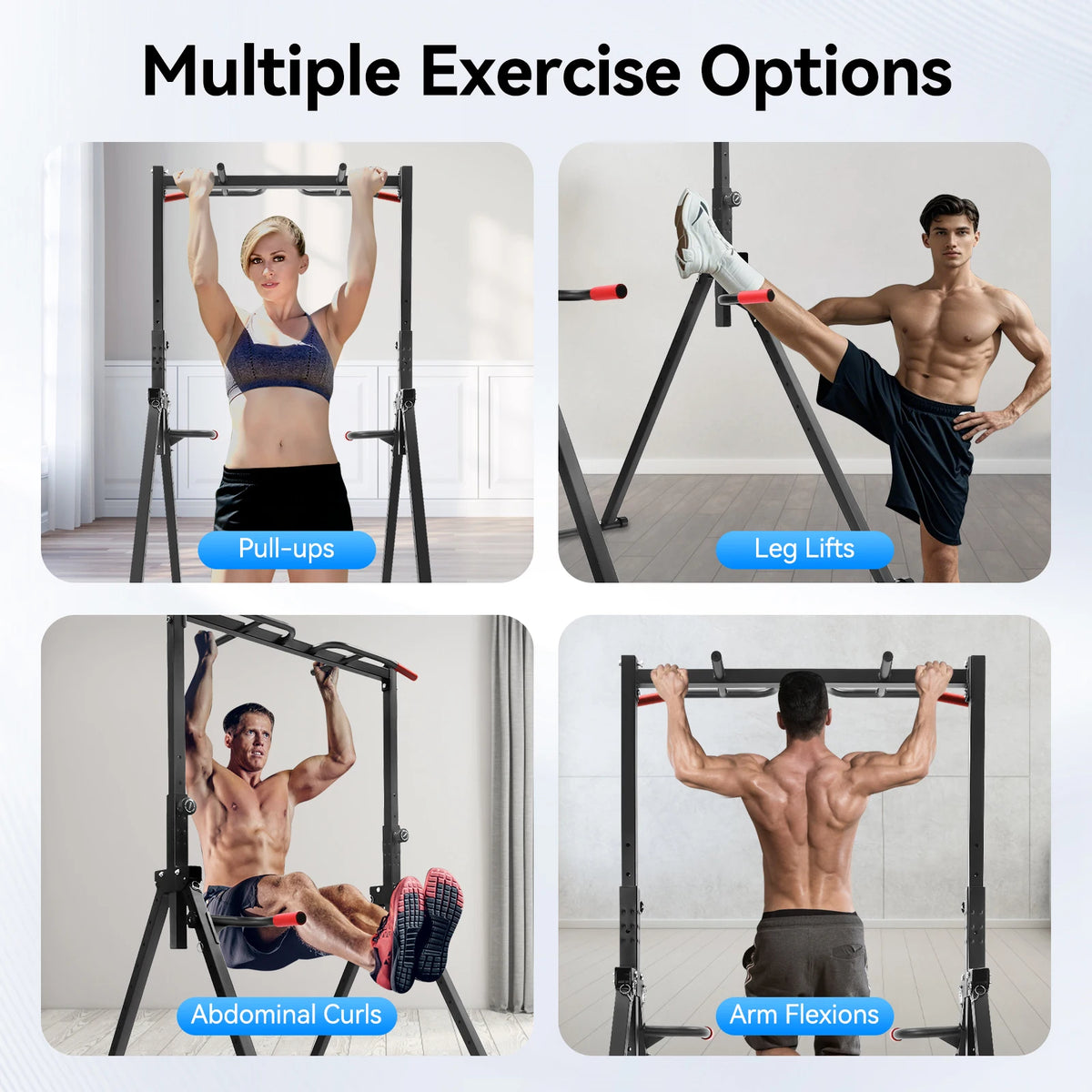 Adjustable Foldable Pull Up Bar Station for Home Strength Training