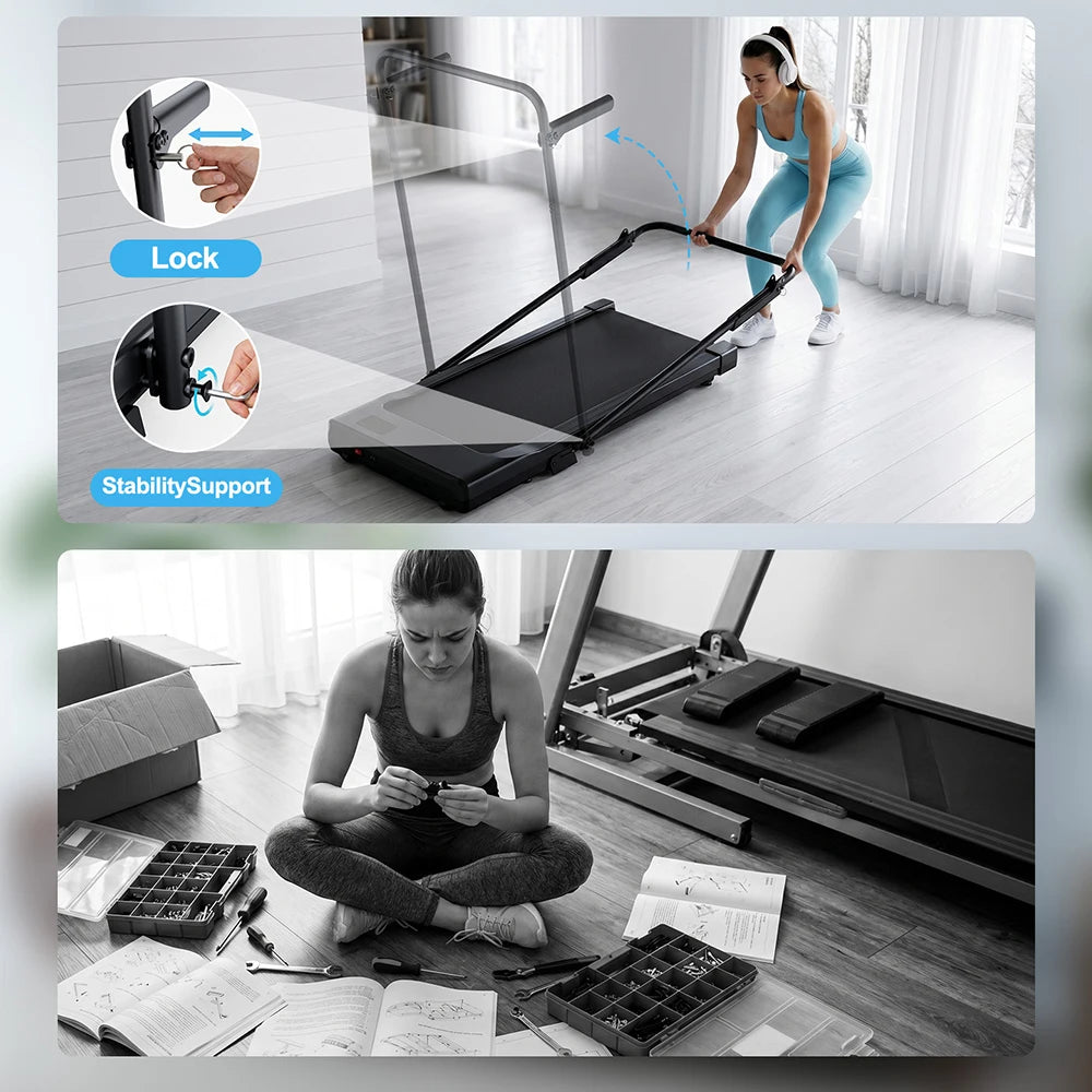 Superun Folding Incline Treadmill For Quiet Home Workouts