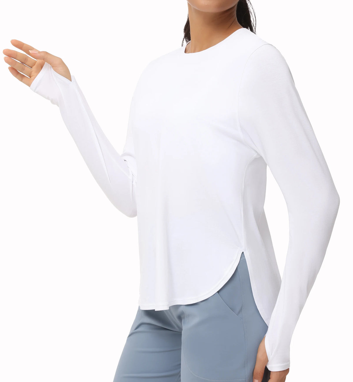 The Gym People Women Lightweight Yoga Shirt With Thumb Hole