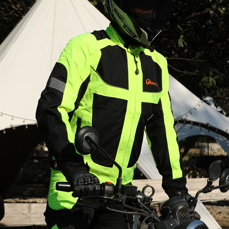 Motorcycle Reflective Padded Protective Riding Jacket